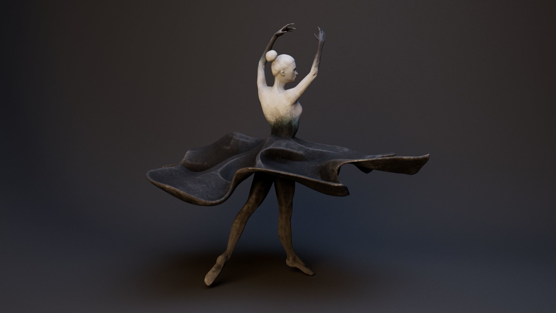 Ballerina scuplture 3D model_3