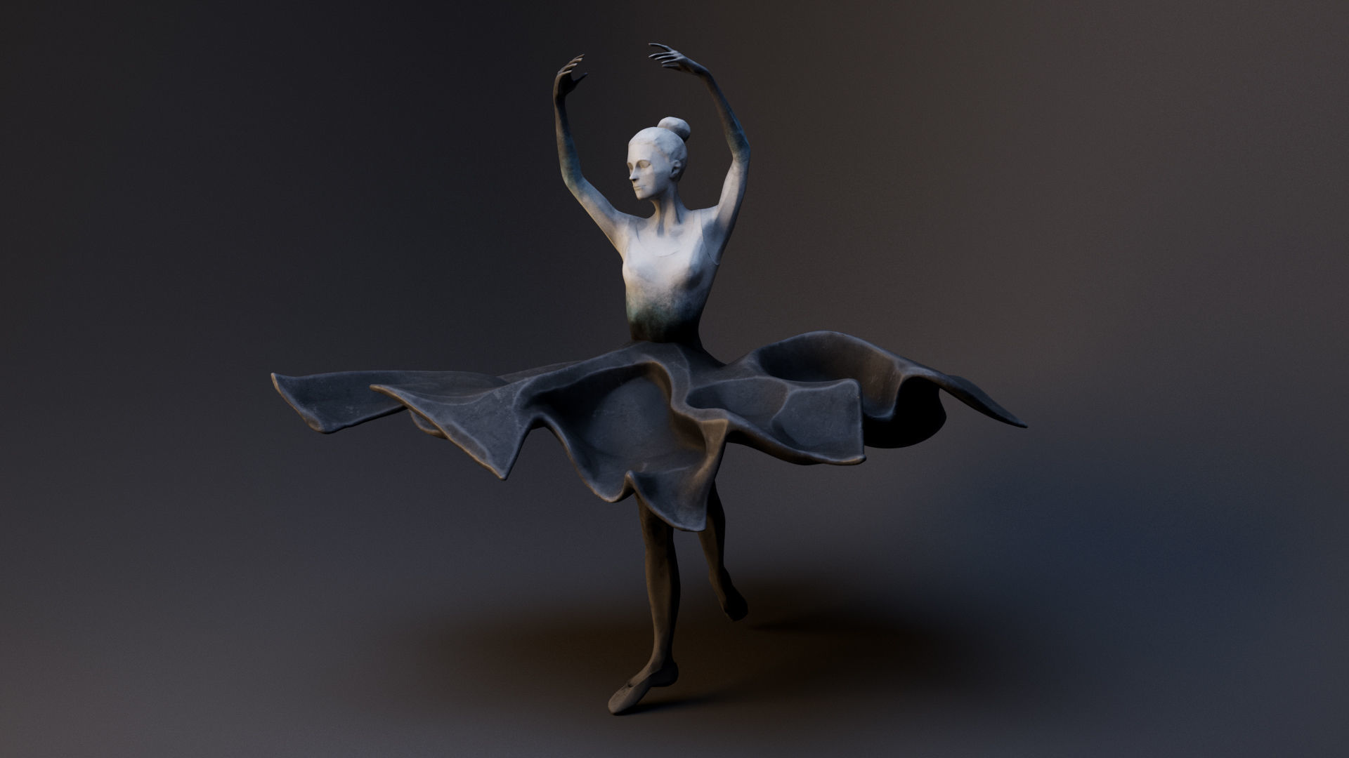 Ballerina scuplture 3D model_14
