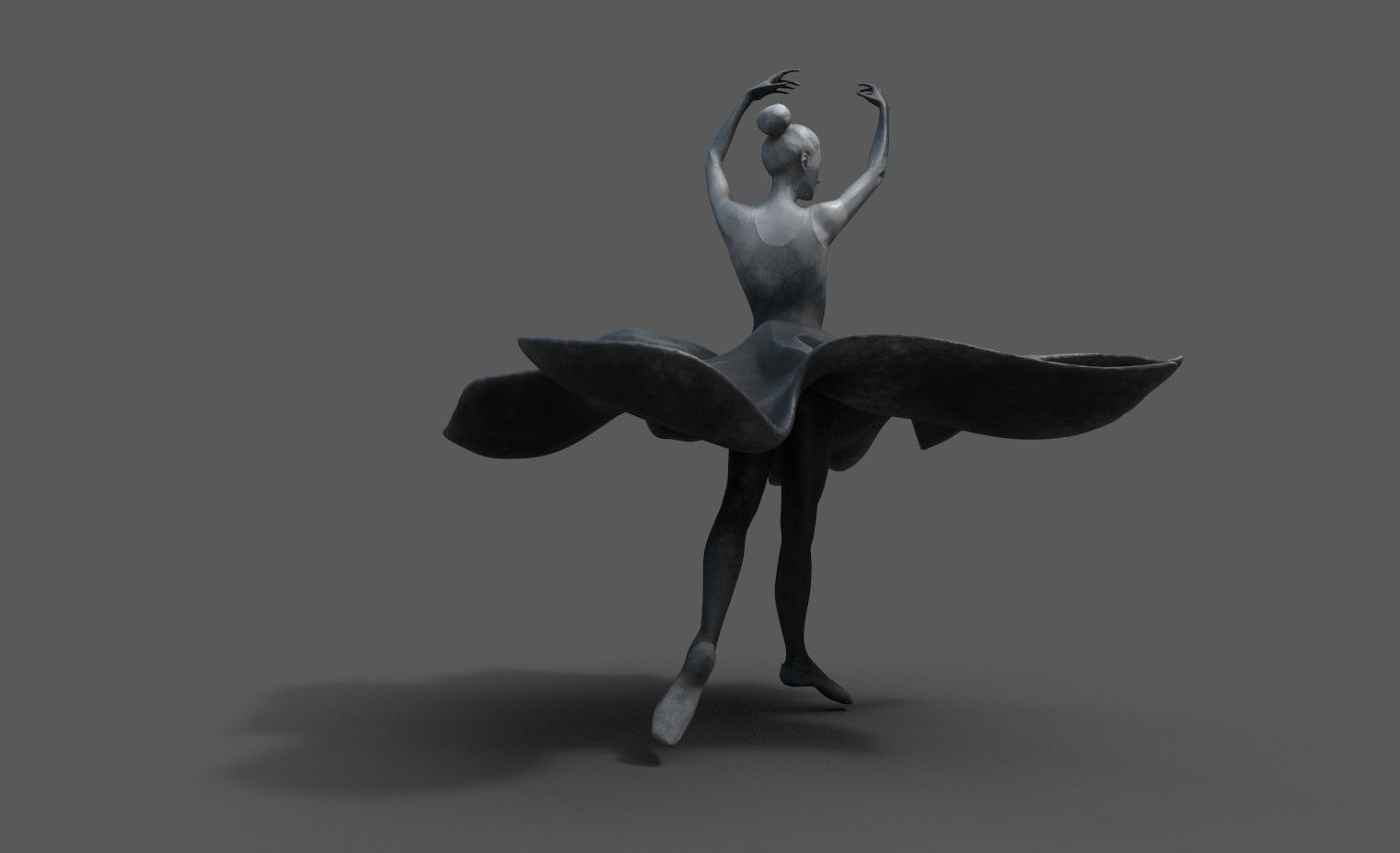 Ballerina scuplture 3D model_7