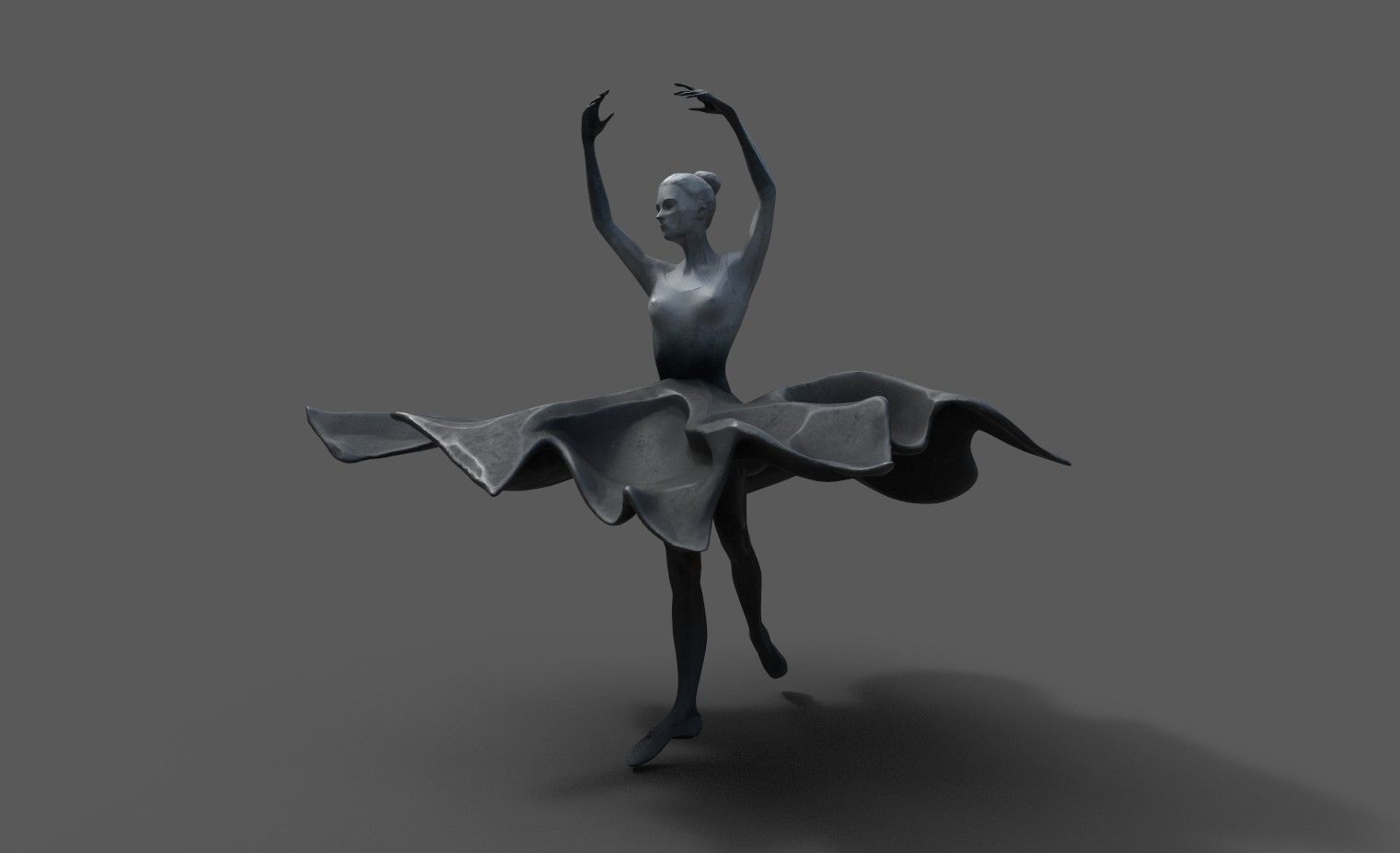 Ballerina scuplture 3D model_5