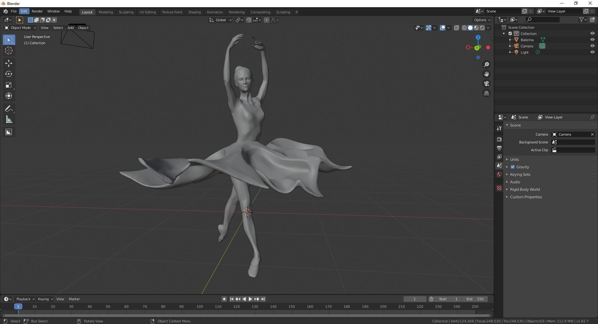 Ballerina scuplture 3D model_15