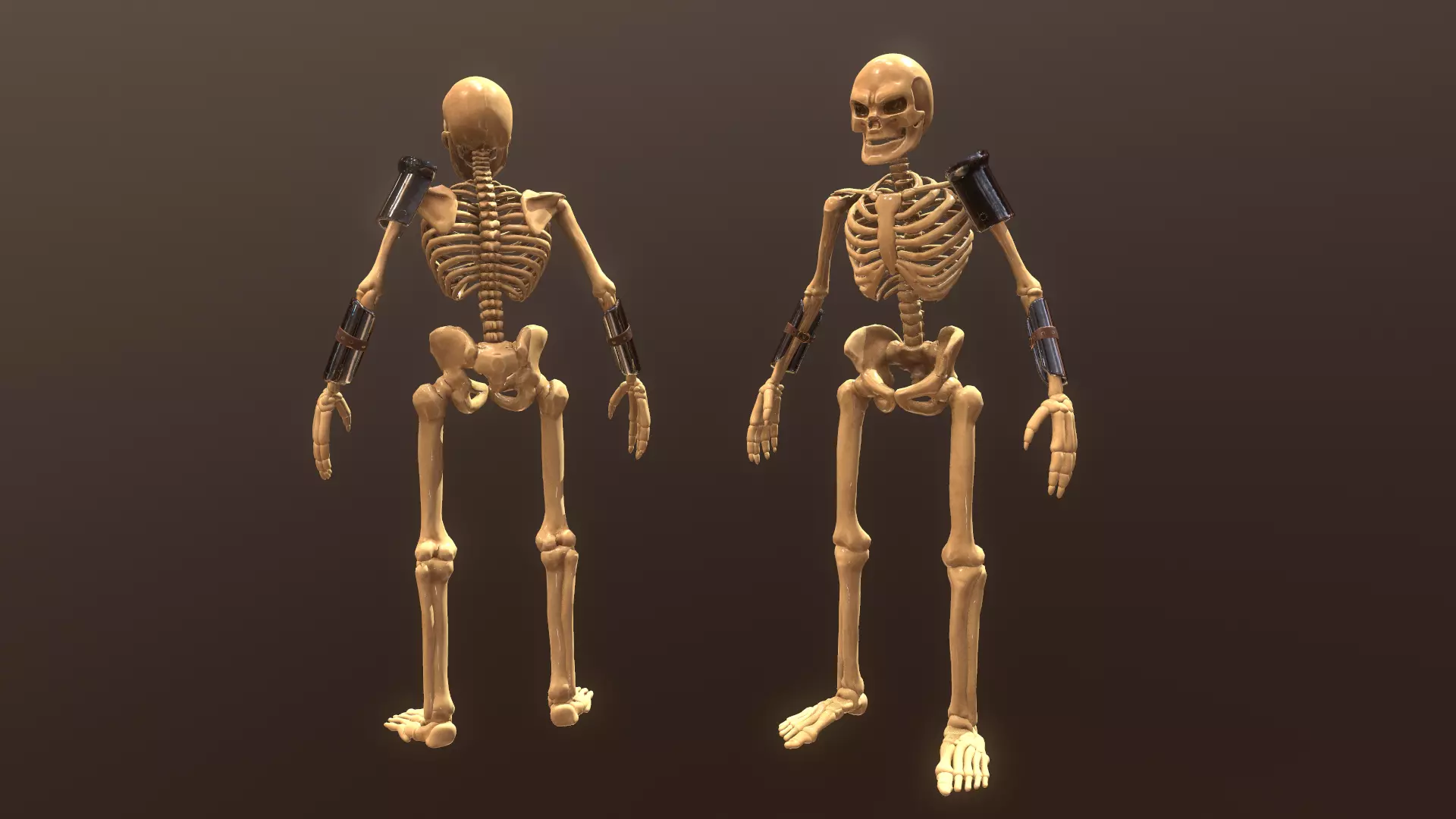 Skeleton Warrior Low-poly 3D model_0
