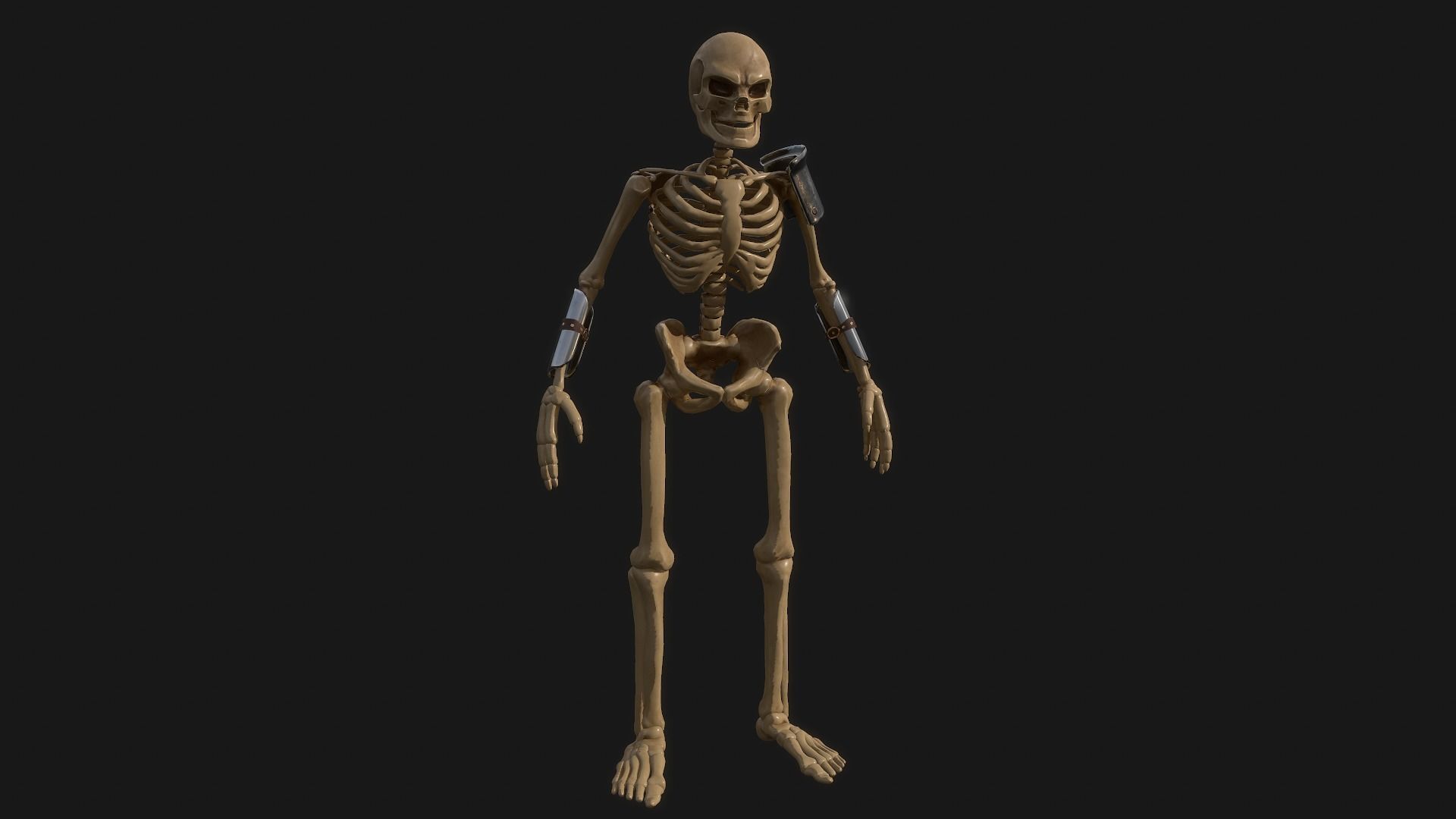 Skeleton Warrior Low-poly 3D model_2