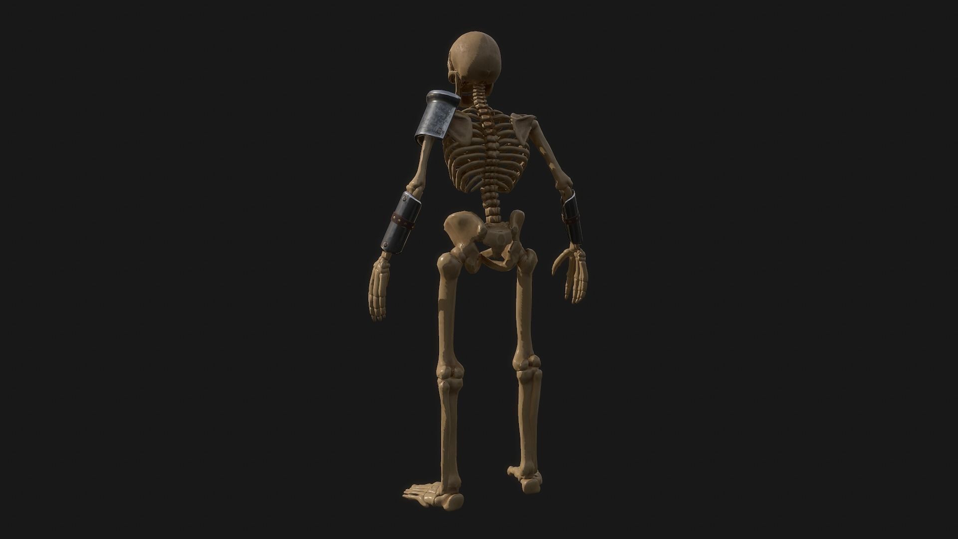 Skeleton Warrior Low-poly 3D model_3