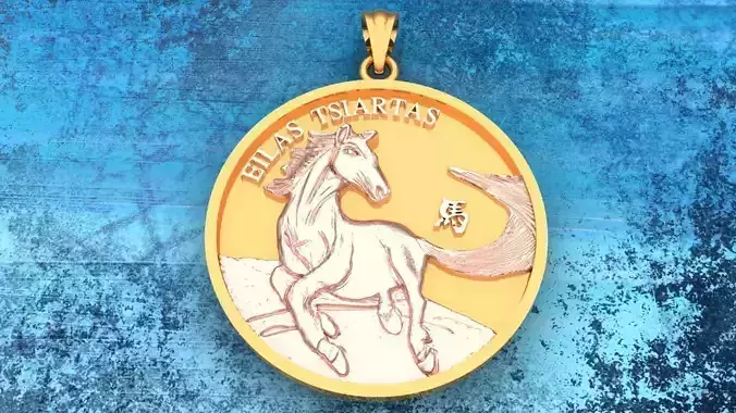 Horse pendant 3D print model