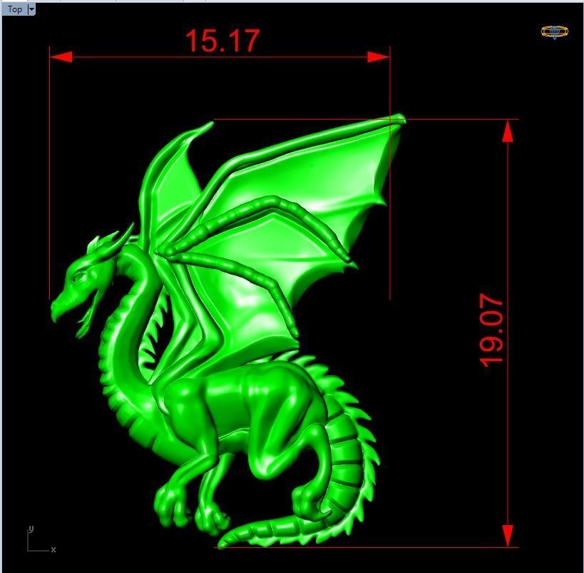 Dragon for jewelry 3D print model_7