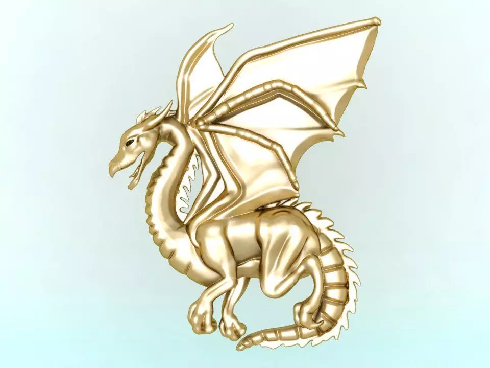 Dragon for jewelry 3D print model_0