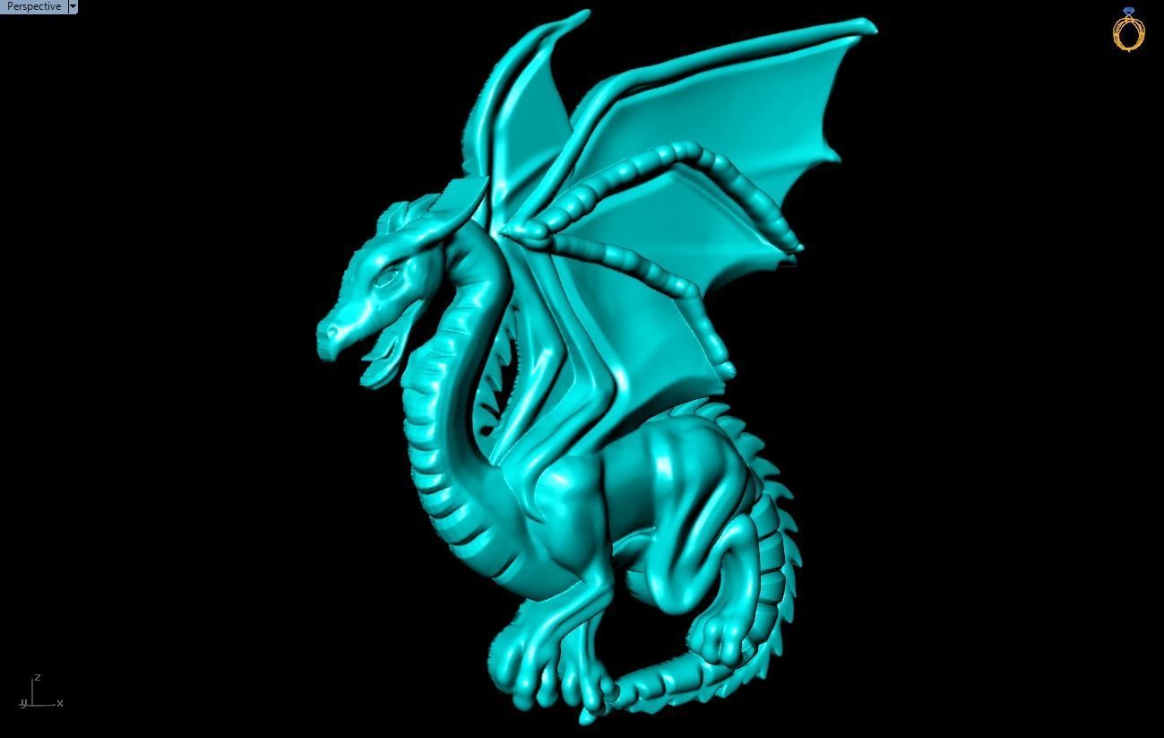Dragon for jewelry 3D print model_4