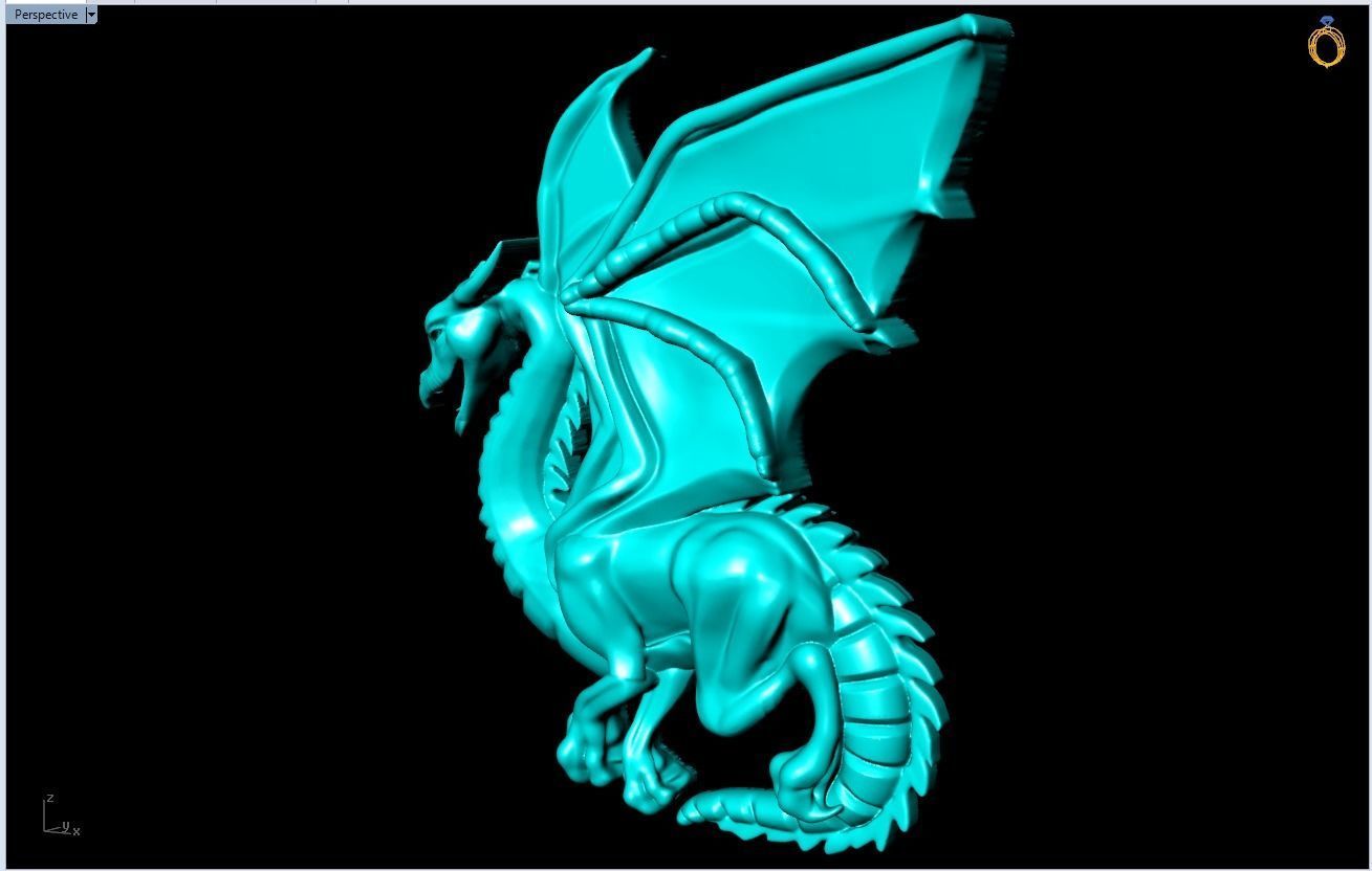 Dragon for jewelry 3D print model_3
