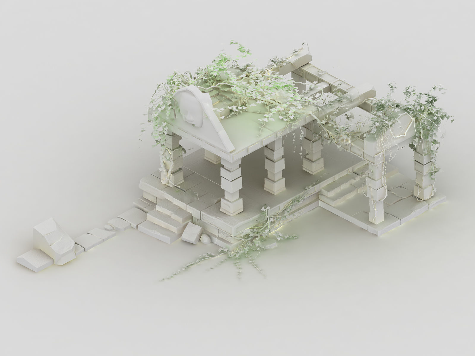 Huaguoshan Camp-Corridor Pavilion 3D model_2