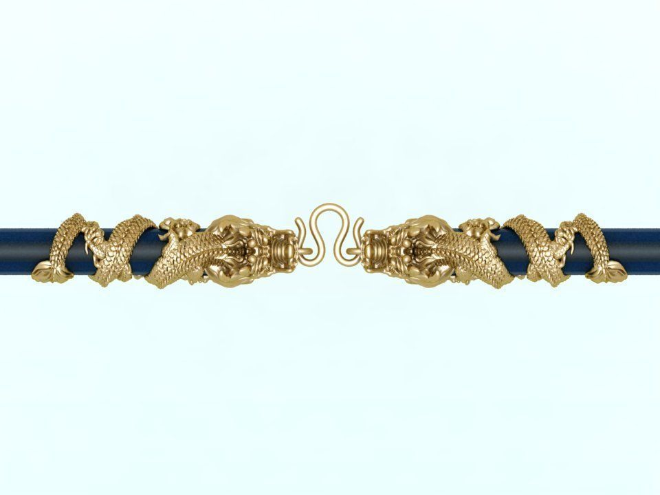 Dragon necklace - Dragon pendant - Wrap leather cord 3D print model_3