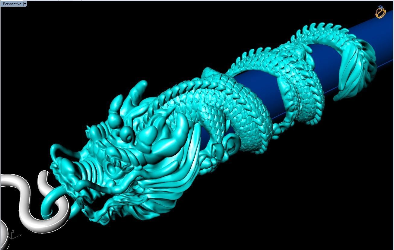 Dragon necklace - Dragon pendant - Wrap leather cord 3D print model_4