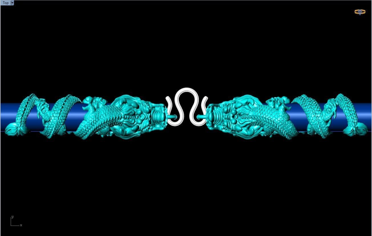 Dragon necklace - Dragon pendant - Wrap leather cord 3D print model_5