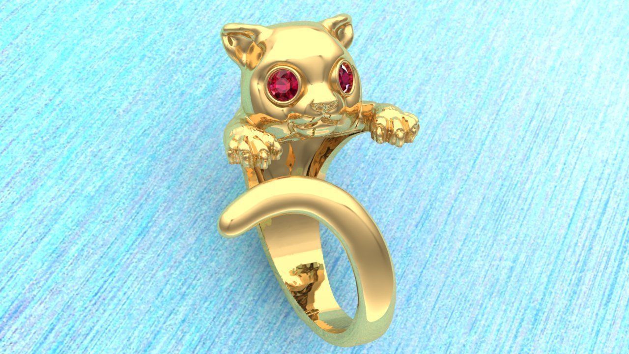 Cat rings 3D print model_2