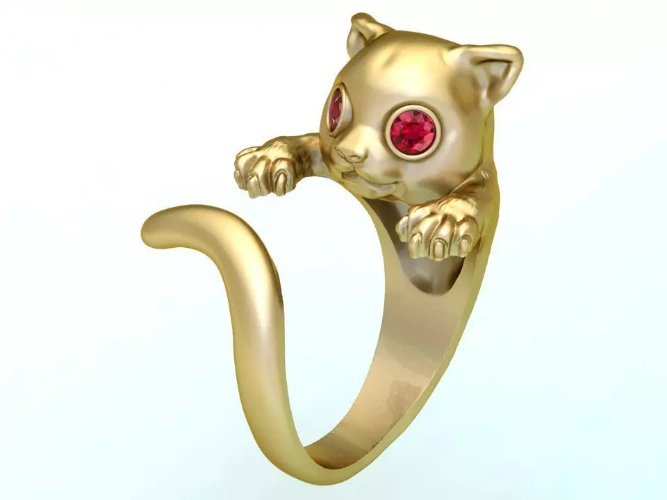 Cat rings 3D print model_0