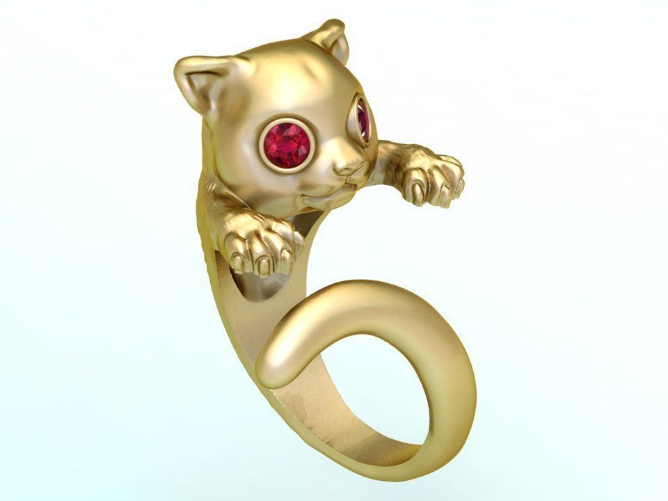 Cat rings 3D print model_1