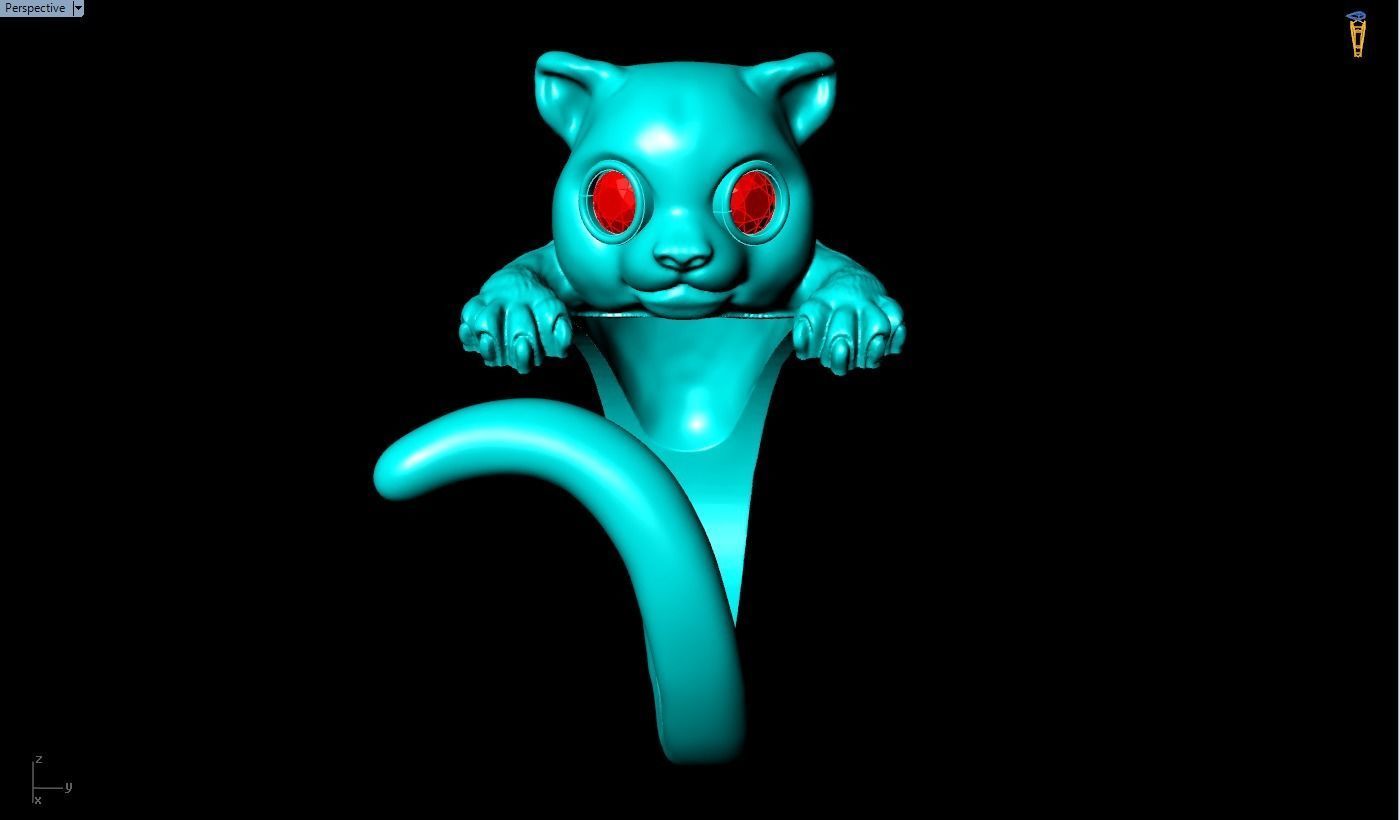 Cat rings 3D print model_15