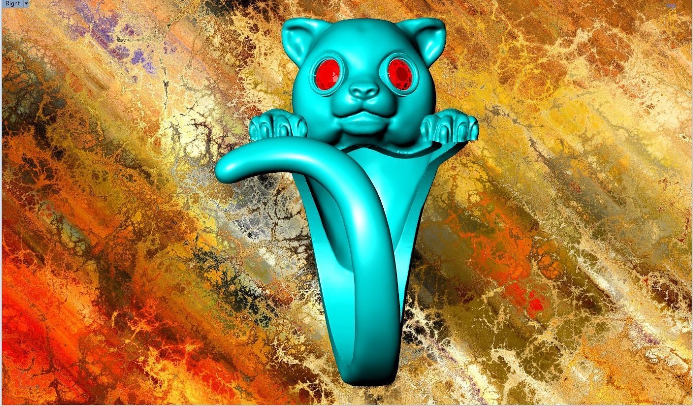 Cat rings 3D print model_12