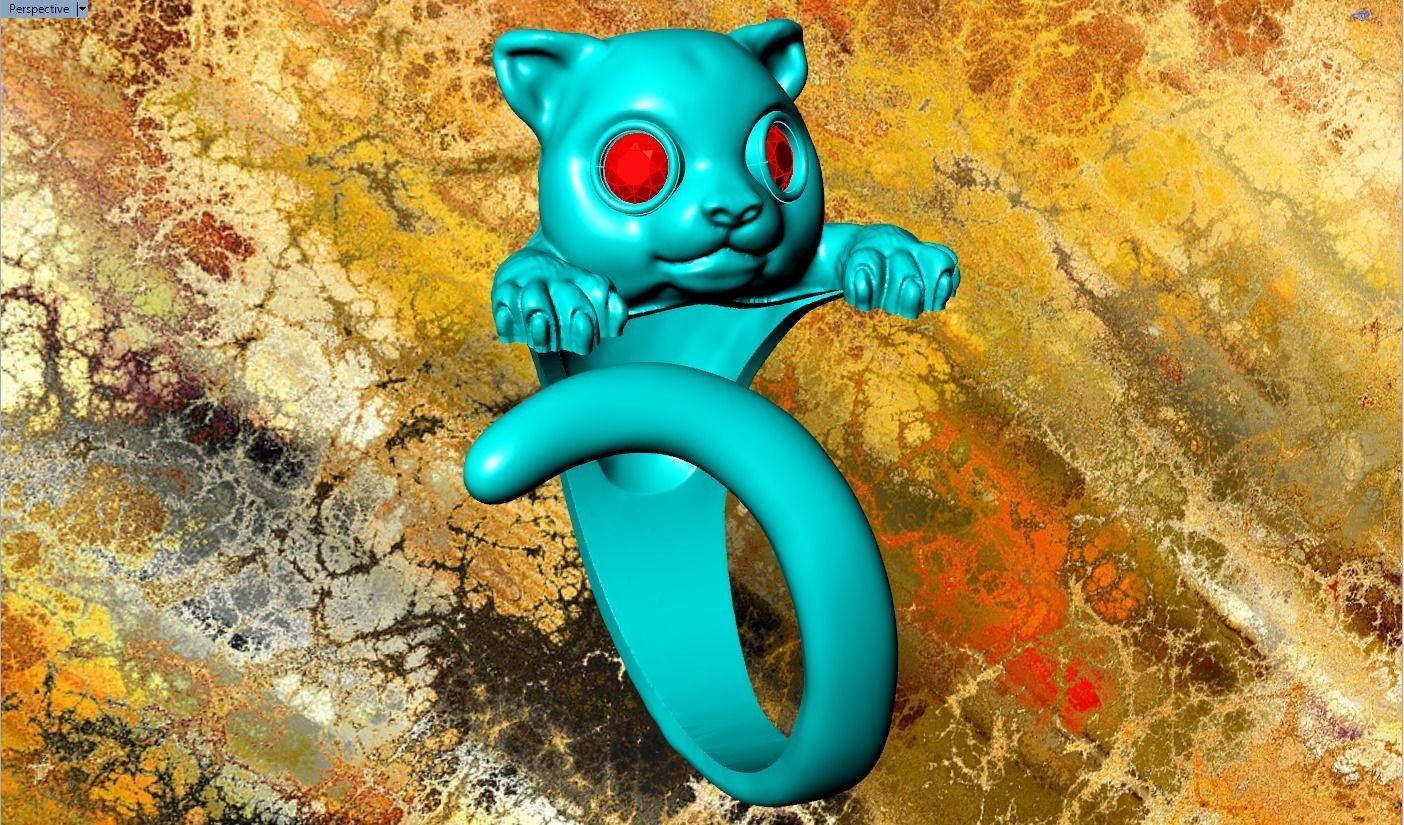 Cat rings 3D print model_11