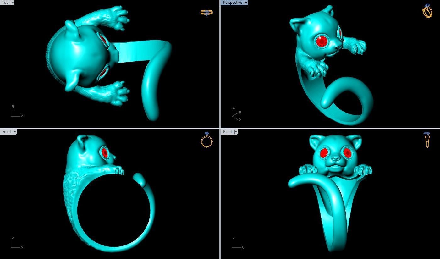 Cat rings 3D print model_9
