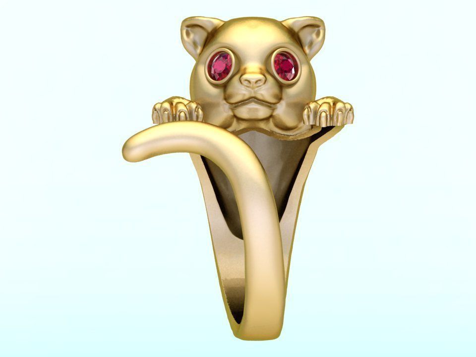 Cat rings 3D print model_3