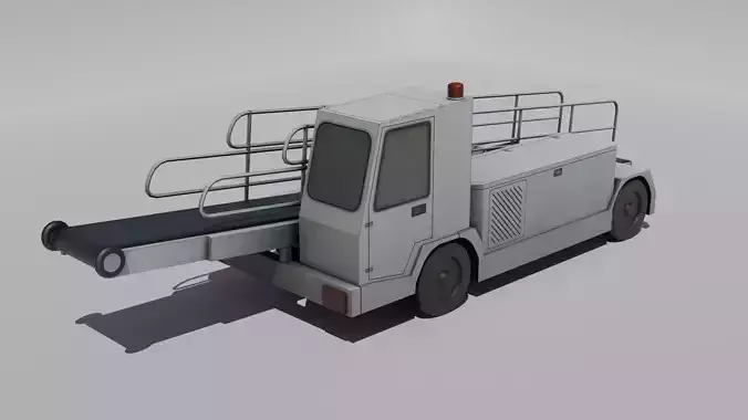 Airport luggage loader -European style -Low-poly