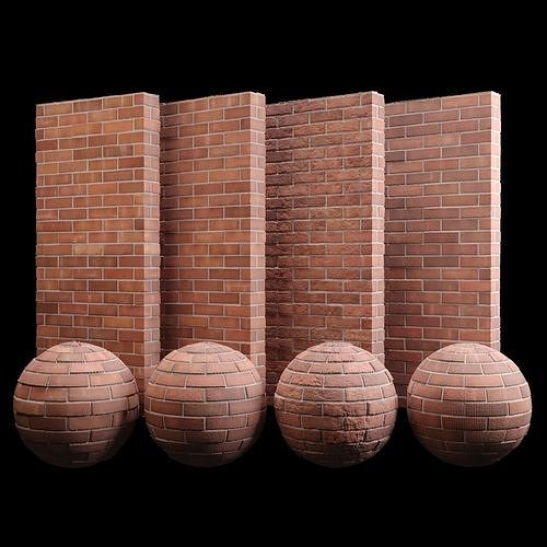 Red Brick Tiles Material PBR 200 x 200 cm Texture