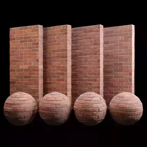 Red Brick Tiles Material PBR 200 x 200 cm