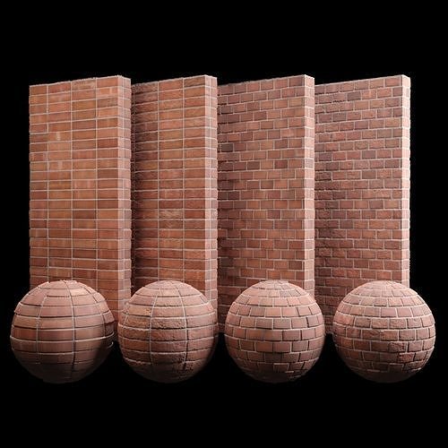 Red Brick Tiles 02 Material PBR 200 x 200 cm Texture
