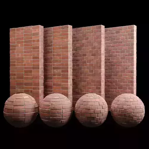 Red Brick Tiles 02 Material PBR 200 x 200 cm