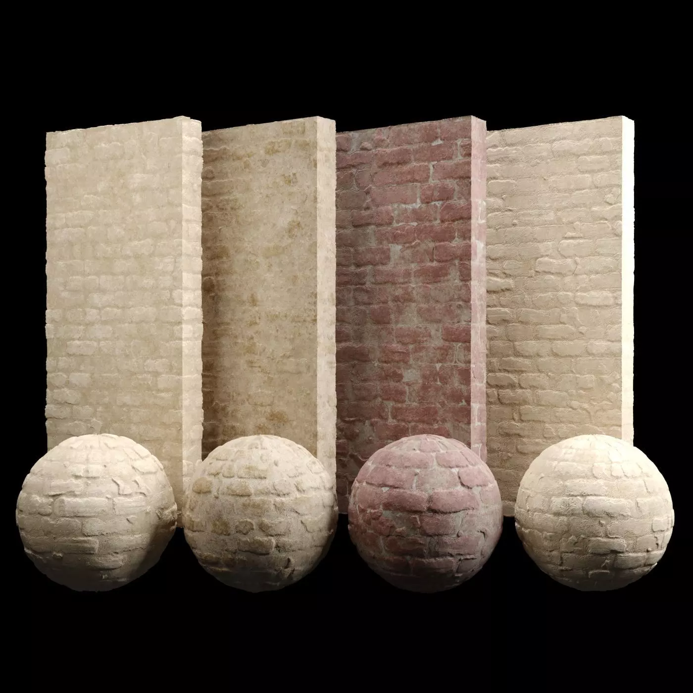  Desert Limestone Brick Tiles Material PBR 200 x 200 cm Texture_0