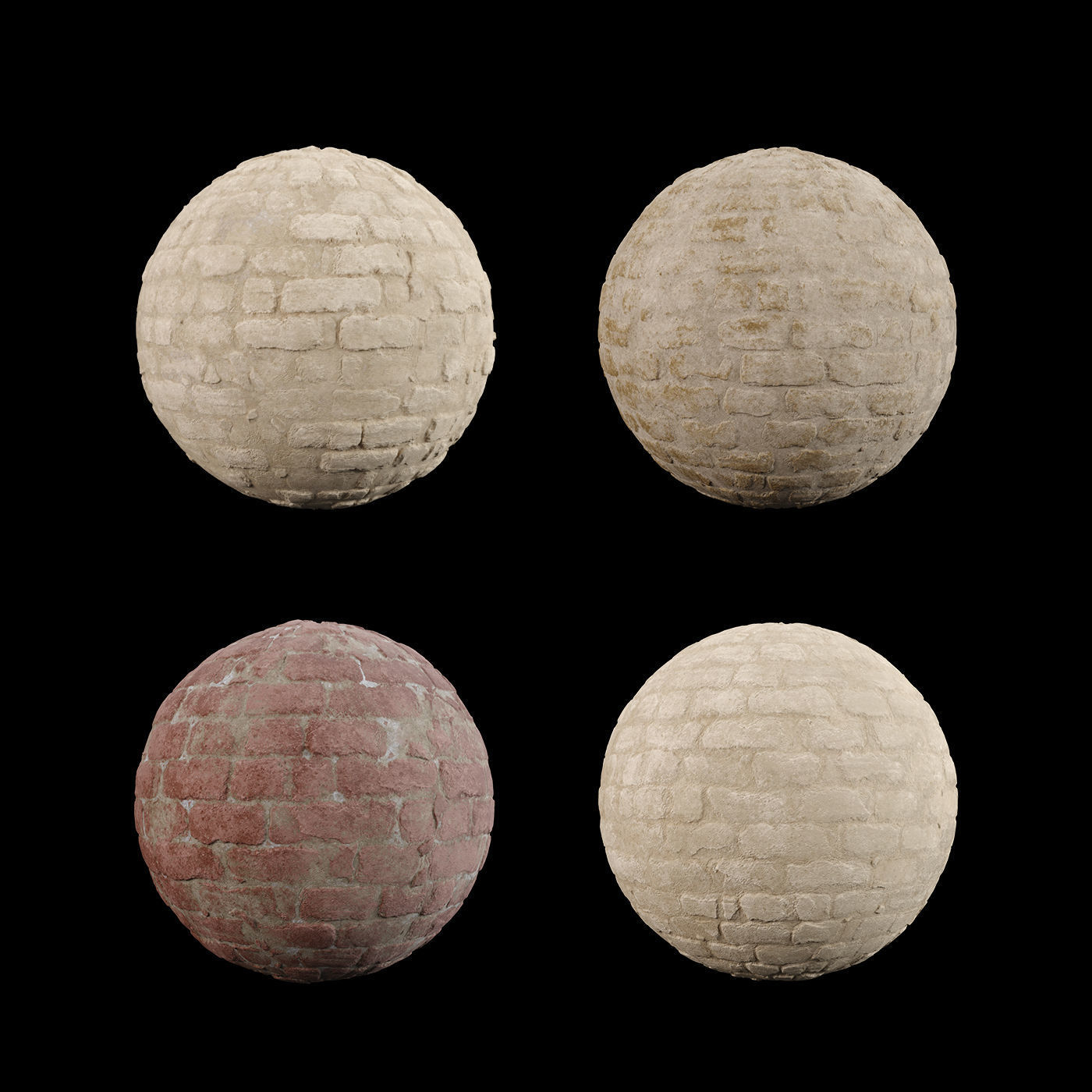  Desert Limestone Brick Tiles Material PBR 200 x 200 cm Texture_1