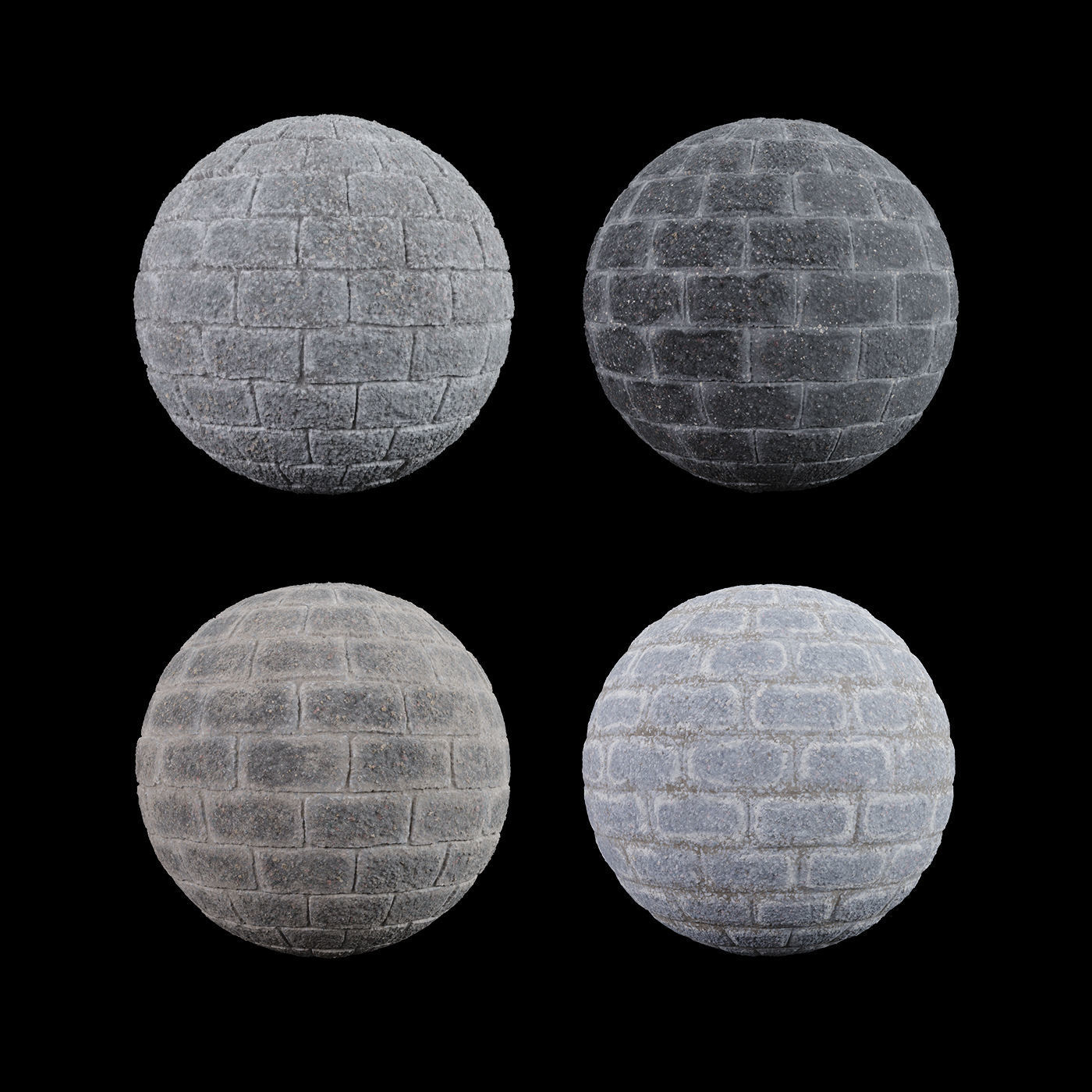 Split Cement Brick Tiles Material PBR 200 x 200 cm Texture_1