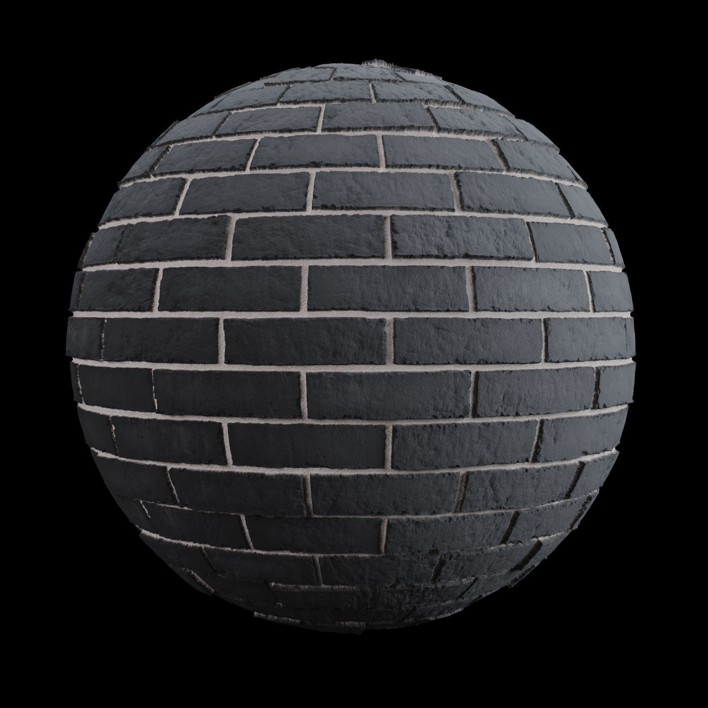 Black Brick Tiles Material PBR 200 x 200 cm Texture_5