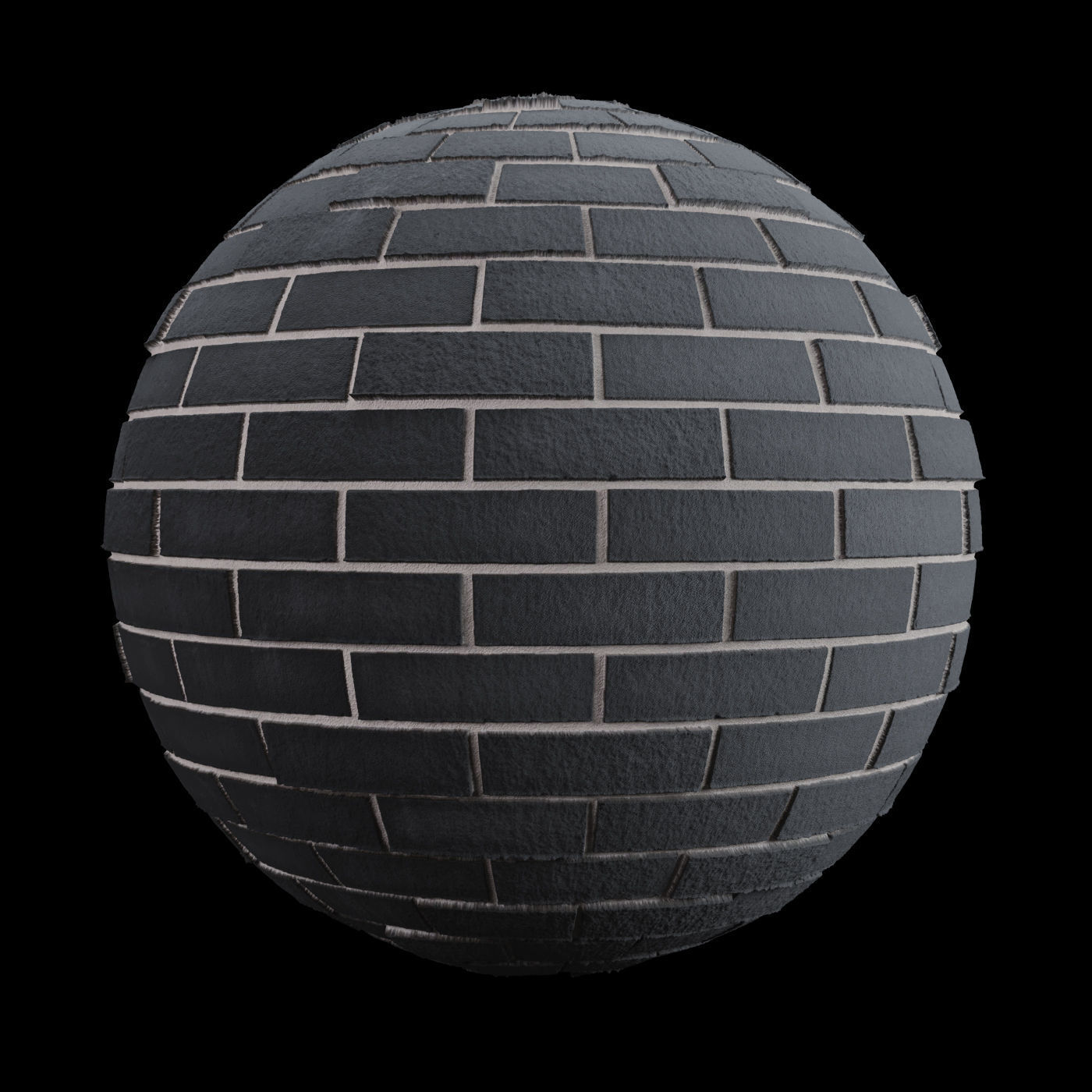 Black Brick Tiles Material PBR 200 x 200 cm Texture_4