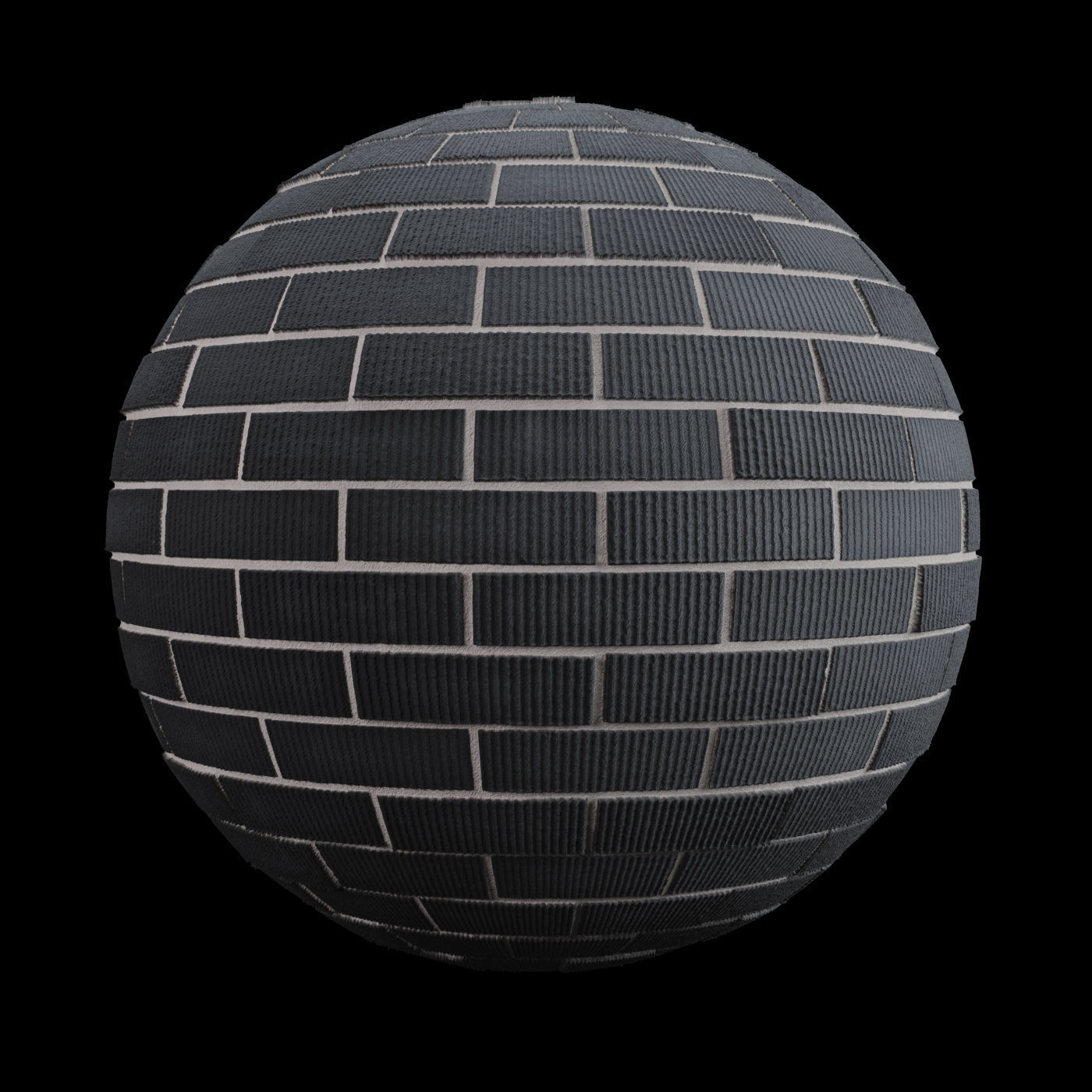 Black Brick Tiles Material PBR 200 x 200 cm Texture_6
