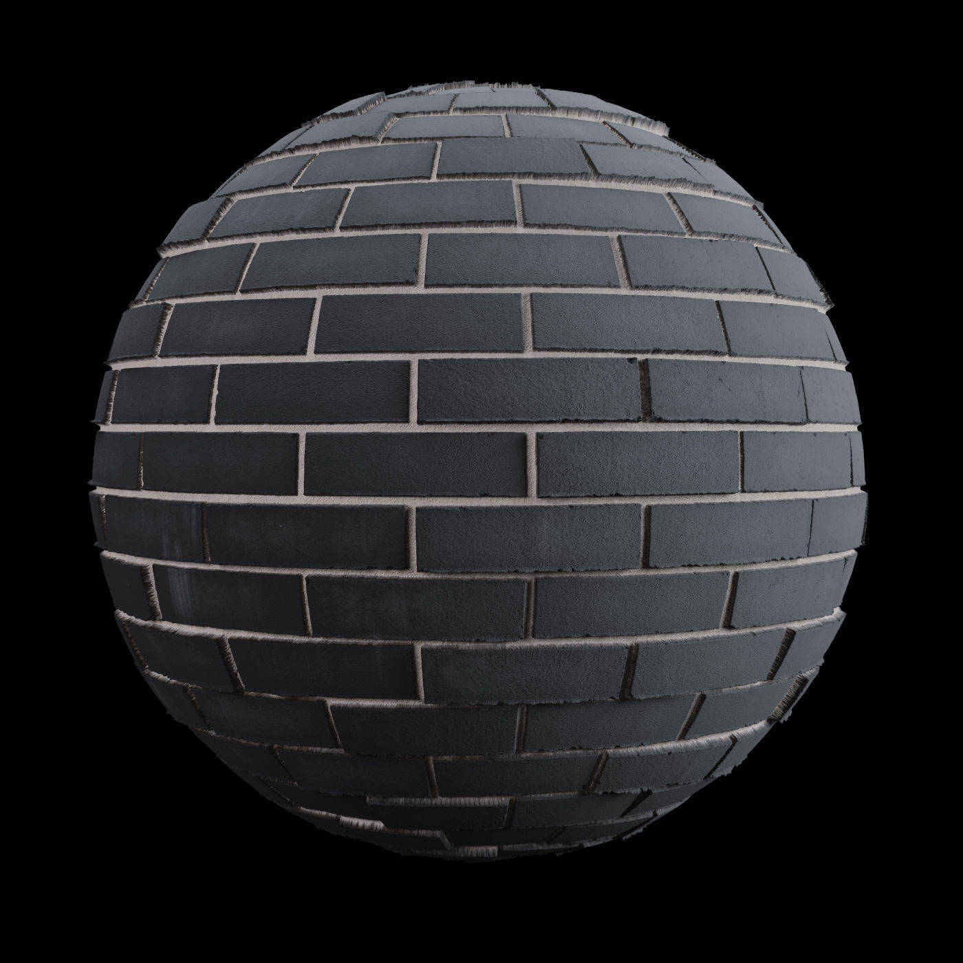 Black Brick Tiles Material PBR 200 x 200 cm Texture_3