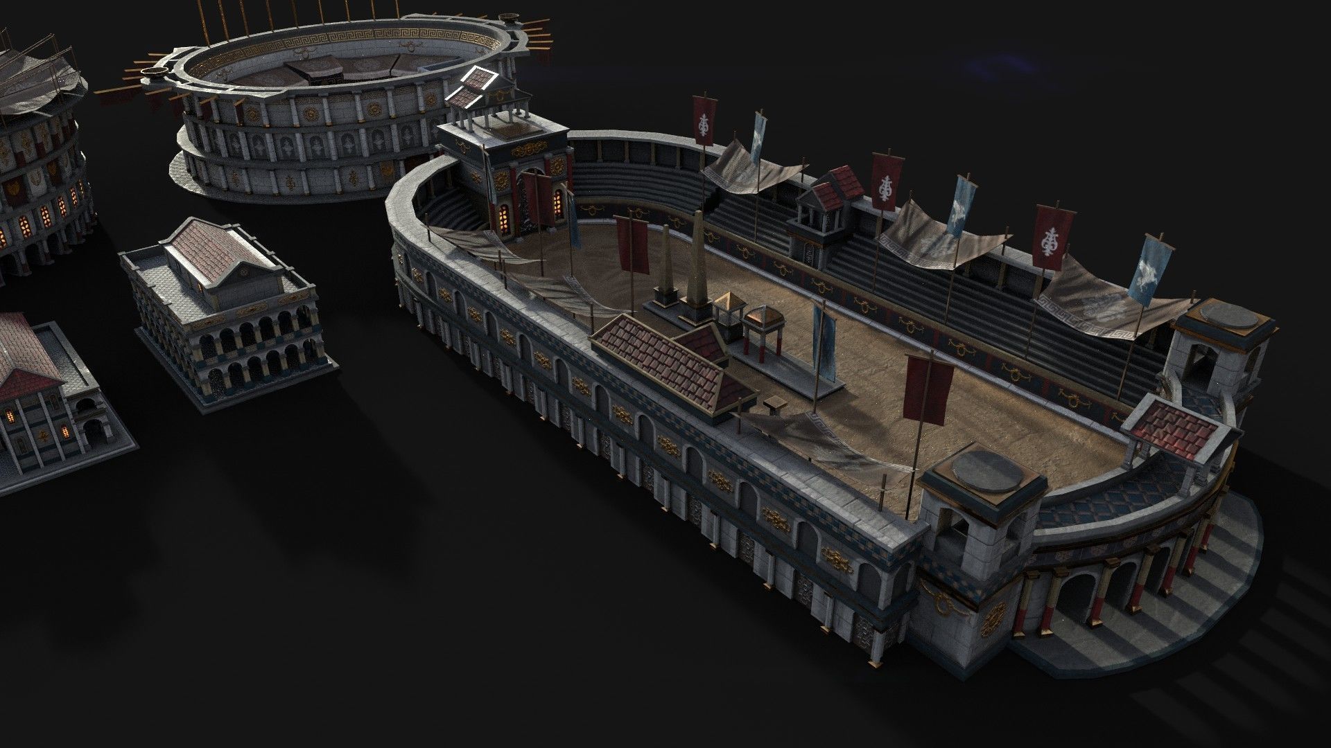 Mega Roman City Pack Low-poly 3D model_10