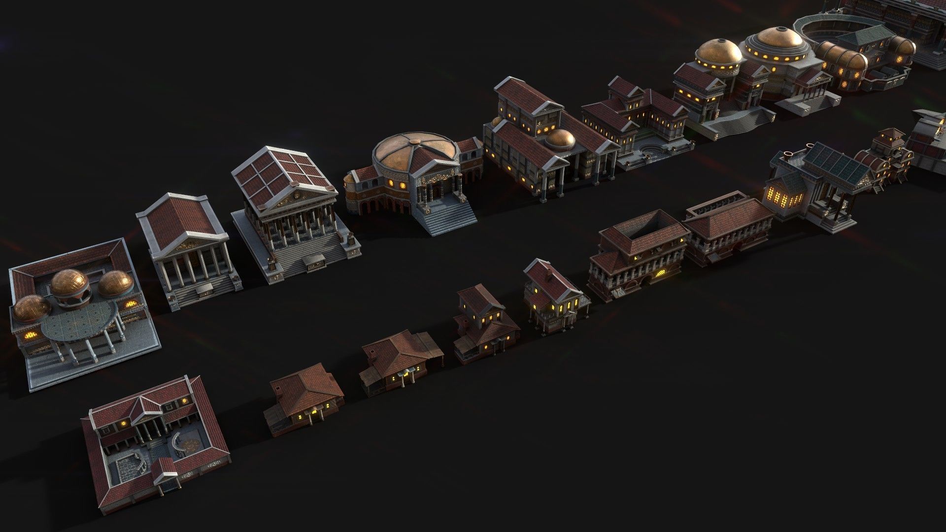 Mega Roman City Pack Low-poly 3D model_8