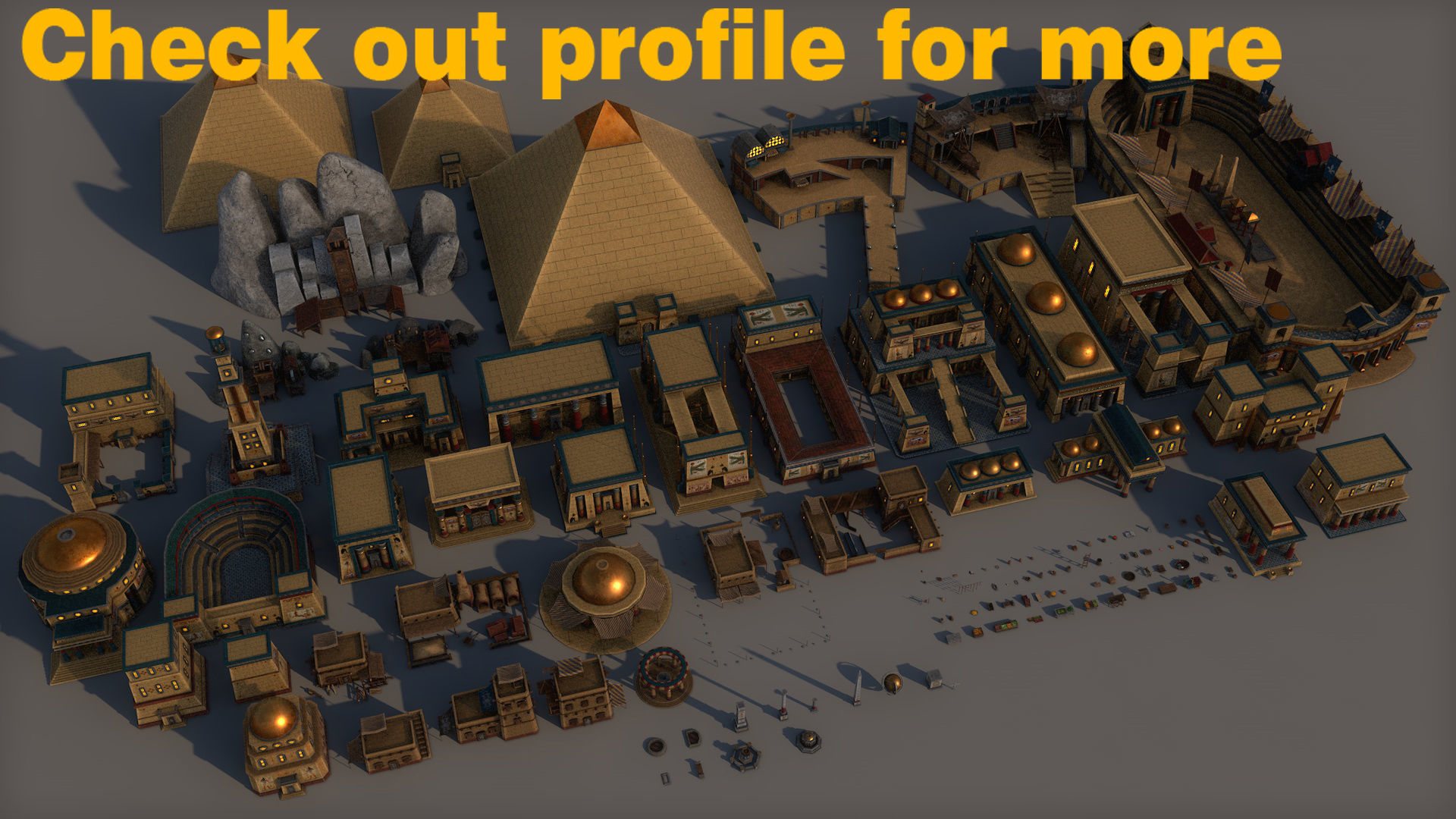 Mega Roman City Pack Low-poly 3D model_2