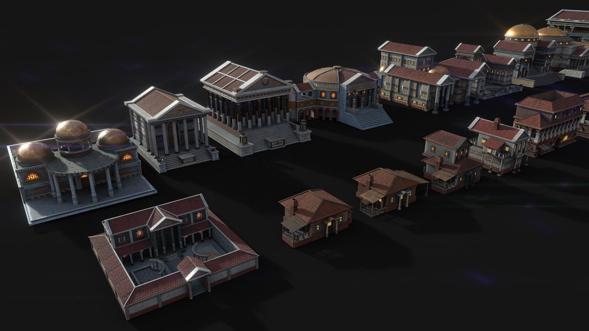 Mega Roman City Pack Low-poly 3D model_12