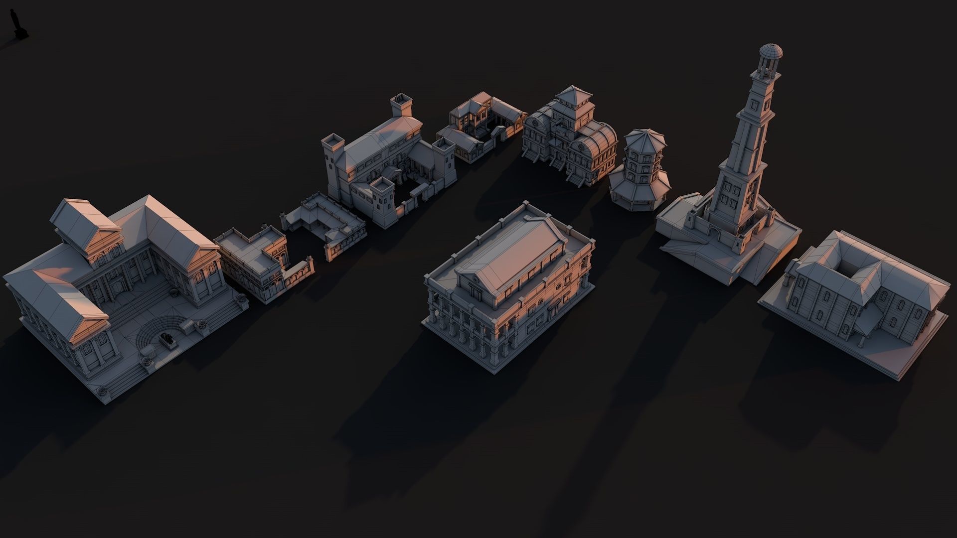 Mega Roman City Pack Low-poly 3D model_22