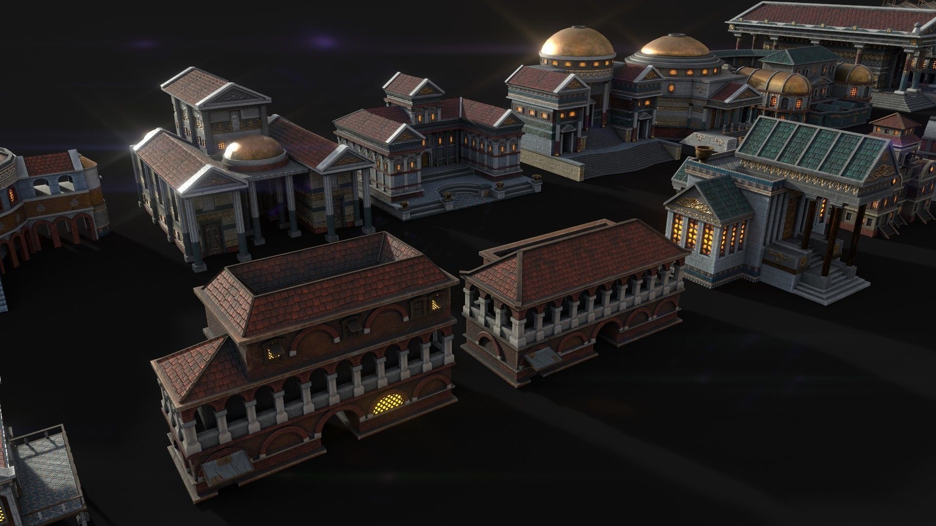 Mega Roman City Pack Low-poly 3D model_11
