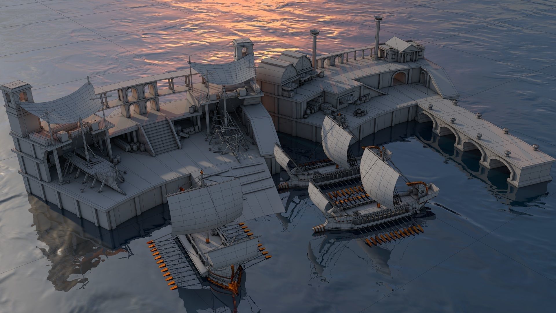 Mega Roman City Pack Low-poly 3D model_17