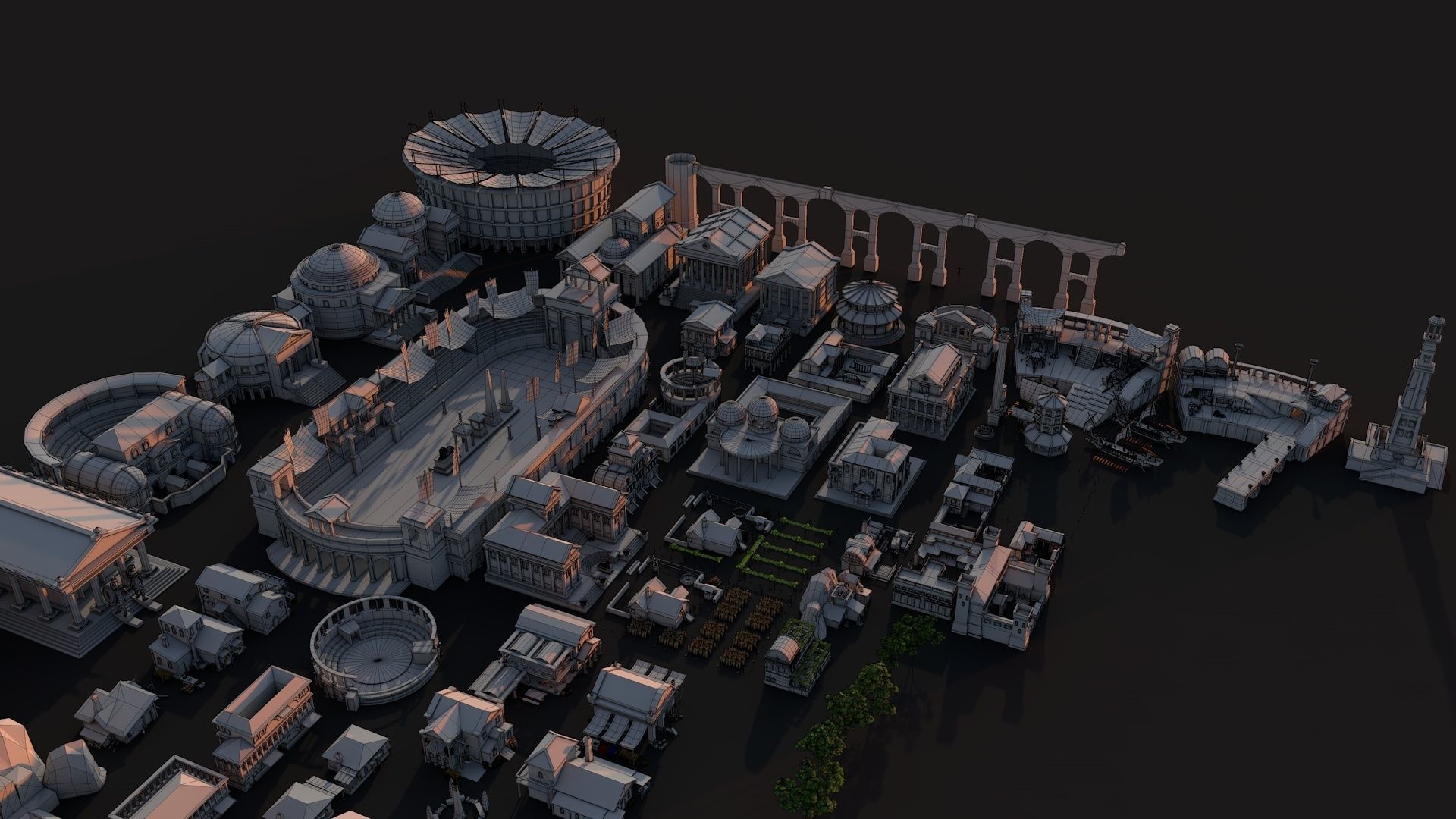 Mega Roman City Pack Low-poly 3D model_23