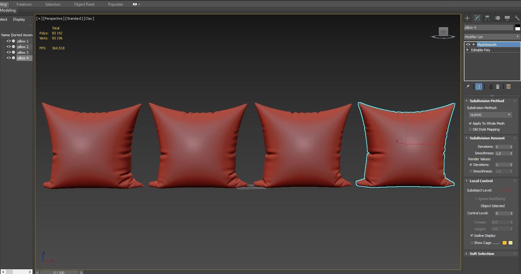 Decorative pillows   set 052 3D model_12