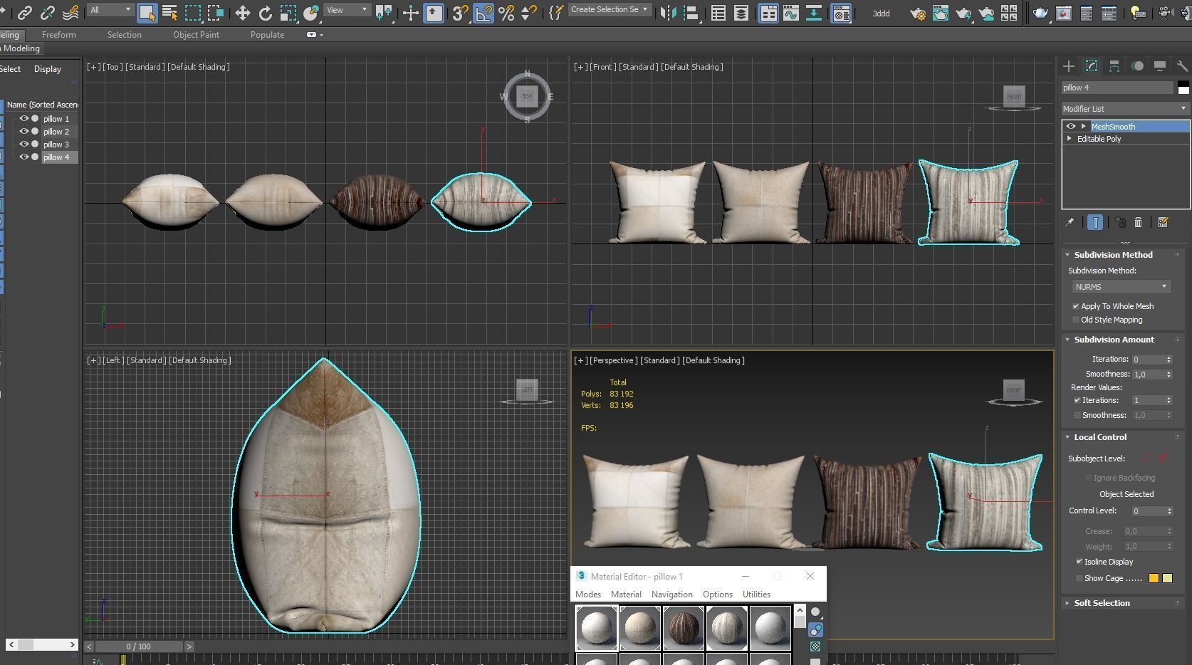 Decorative pillows Torino set 054 3D model_3