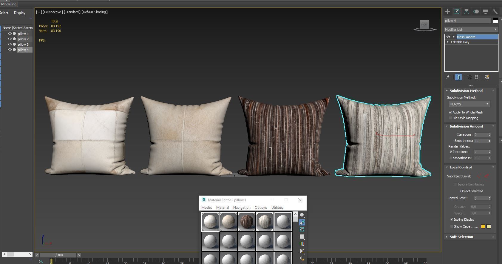 Decorative pillows Torino set 054 3D model_4