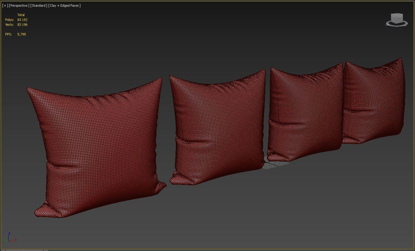 Decorative pillows Torino set 054 3D model_12