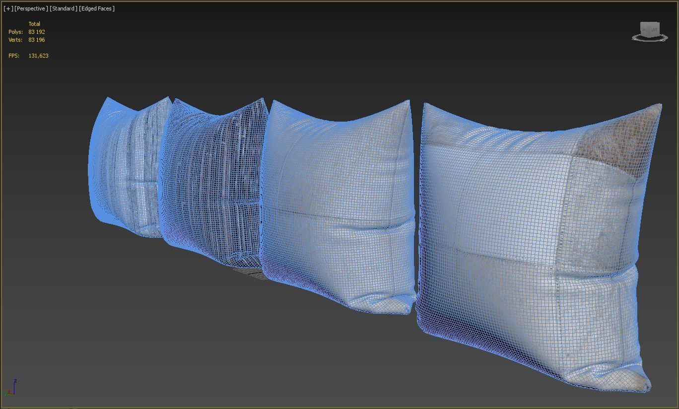 Decorative pillows Torino set 054 3D model_8